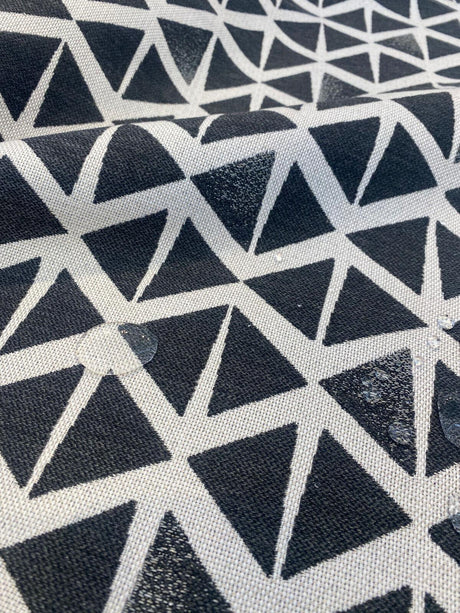 Sunbrella Spectacle Tuxedo Solution Dyed Acrylic Fabric - Black And Off White, 54" Width, 13" Vertical Repeat, 7" Horizontal Repeat (1 Yard)