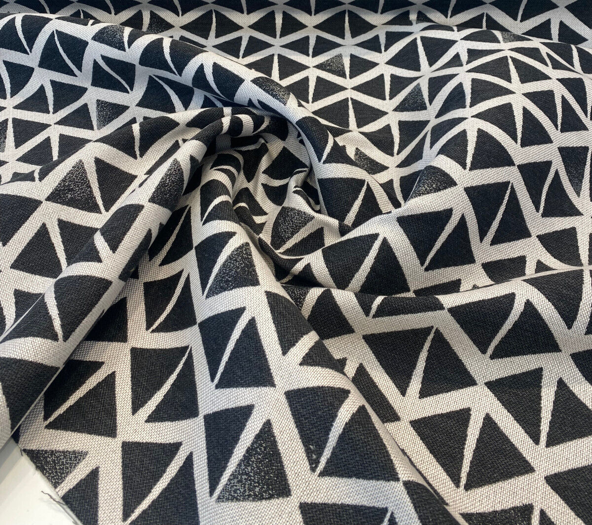 Sunbrella Spectacle Tuxedo Solution Dyed Acrylic Fabric - Black And Off White, 54" Width, 13" Vertical Repeat, 7" Horizontal Repeat (1 Yard)