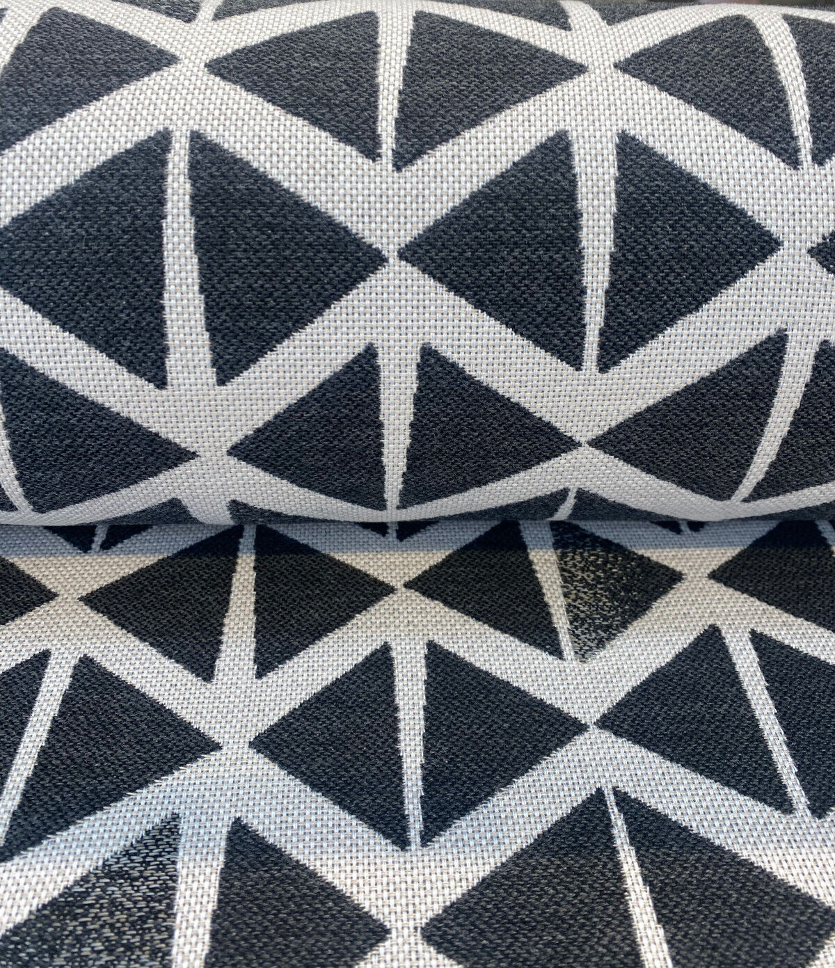 Sunbrella Spectacle Tuxedo Solution Dyed Acrylic Fabric - Black And Off White, 54" Width, 13" Vertical Repeat, 7" Horizontal Repeat (1 Yard)