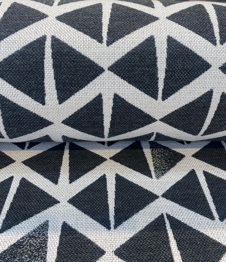 Sunbrella Spectacle Tuxedo Solution Dyed Acrylic Fabric - Black And Off White, 54" Width, 13" Vertical Repeat, 7" Horizontal Repeat (1 Yard)