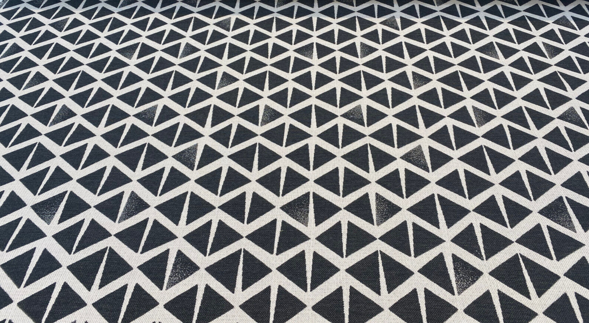 Sunbrella Spectacle Tuxedo Solution Dyed Acrylic Fabric - Black And Off White, 54" Width, 13" Vertical Repeat, 7" Horizontal Repeat (1 Yard)
