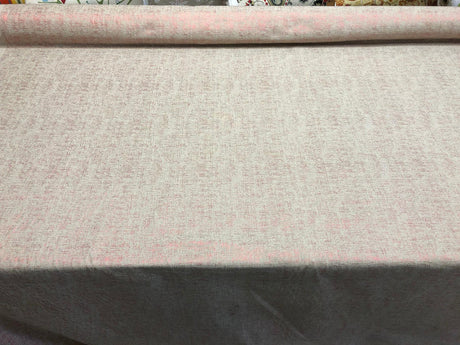 Sparkling Red Shimmer Linen Fabric - Red Shine On Beige, 60" Width (1 Yard)