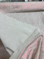 Sparkling Red Shimmer Linen Fabric - Red Shine On Beige, 60" Width (1 Yard)