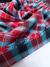 Cotton Tweed Checked Red Green Blue