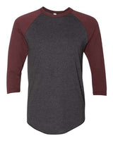 50/50 Raglan Three-Quarter Sleeve Tee