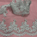 Polyester Lace Trimming Corded Embroidered 4" Wide