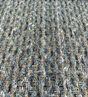 Valles Shoreline Chenille Fabric - Black With Hints Of Light Blue And Orange, 56" Width, Vertical Repeat 15.25", Horizontal Repeat 13.25", Non-Railroaded (1 Yard)