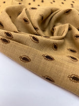Wool Printed Beige Brown Fabric