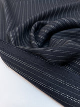 Wool Striped Herringbone Fabric