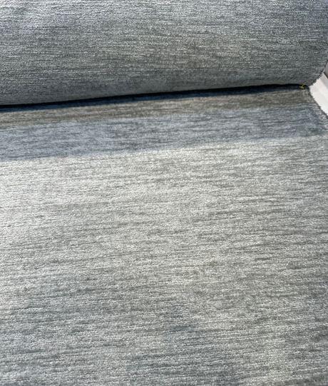 Lamour Vapor Italian Soft Chenille Upholstery Fabric - Vapor, Railroaded, 56" Width (1 Yard)