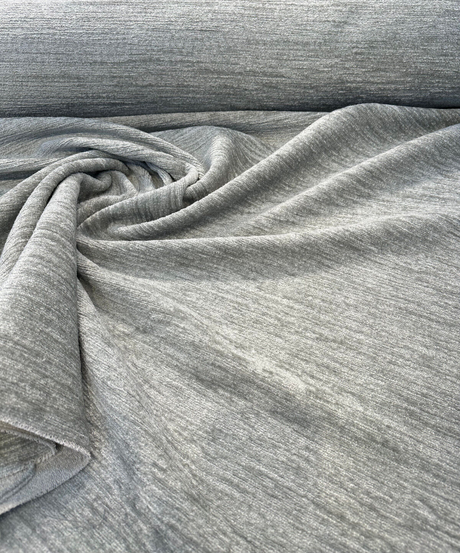 Lamour Vapor Italian Soft Chenille Upholstery Fabric - Vapor, Railroaded, 56" Width (1 Yard)