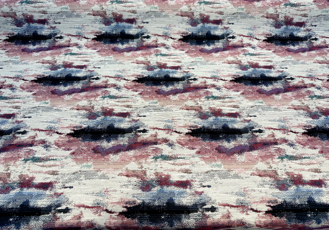 Masterpiece Mystic Lavender Chenille Fabric - Beige Background With Pink, Purple, Lavender, Blue, Green, Black, 56" Width (1 Yard)