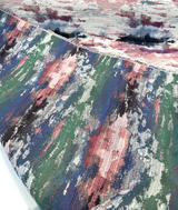 Masterpiece Mystic Lavender Chenille Fabric - Beige Background With Pink, Purple, Lavender, Blue, Green, Black, 56" Width (1 Yard)