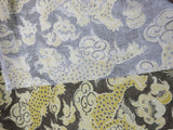 Dunmore Dragons Linen Fabric - Yellow, Beige, Taupe Dragon Print, 54" Width (1 Yard)