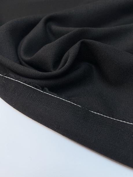 Italian Black Wool Dress Fabric