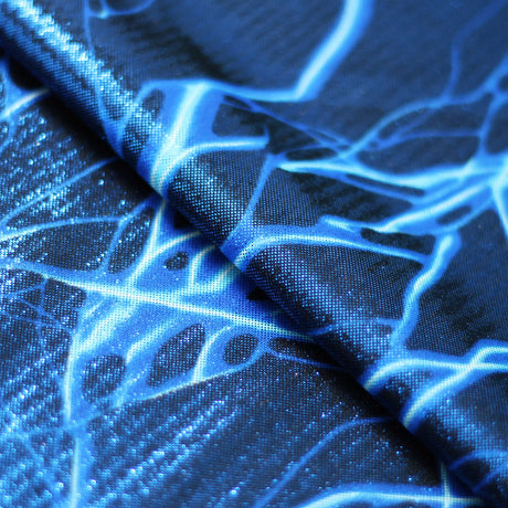 Lightning Bolt Nylon Spandex Fabric - Multi-Color Lightning Bolt Print, 58/60" Width (1 Yard)