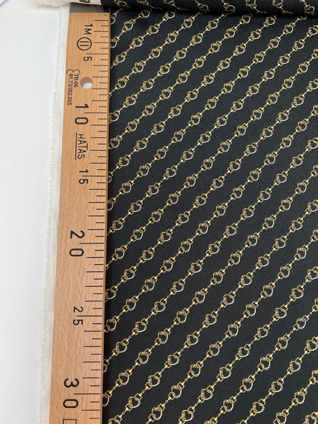 Polyester Crepe Printed Beige & Black