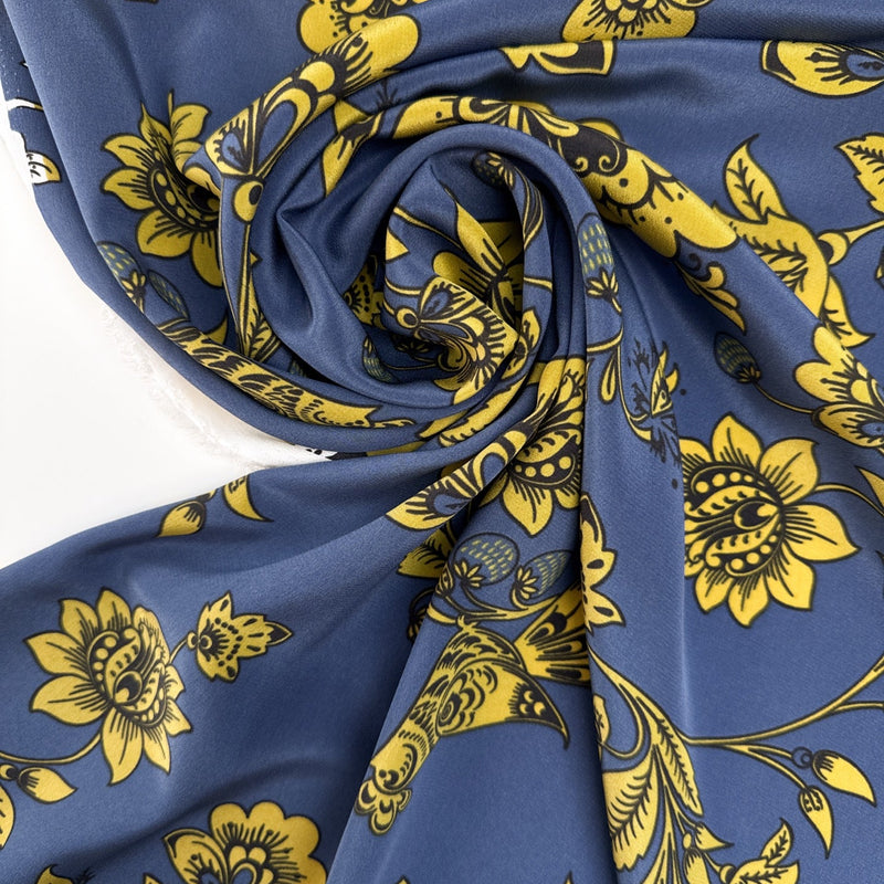Silk Crepe Floral Printed Fabric