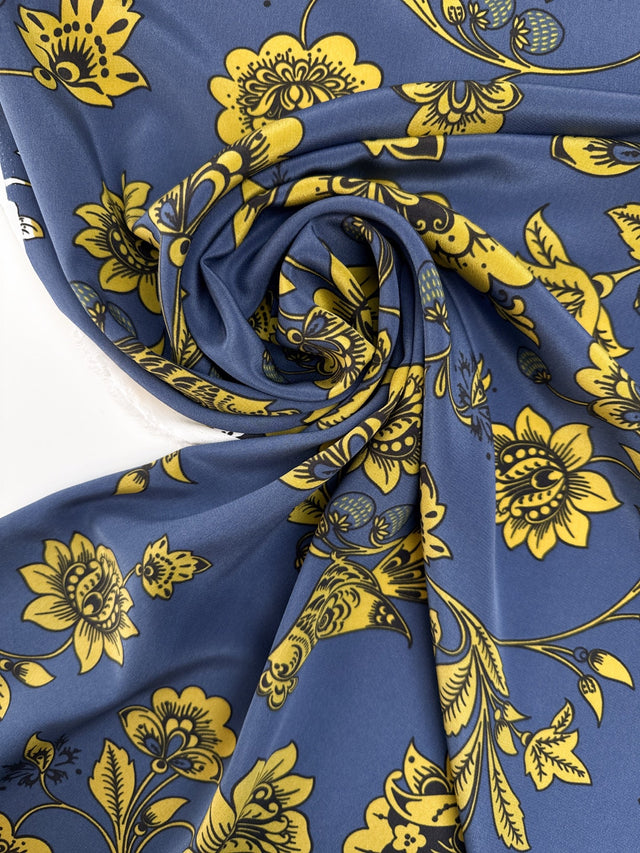 Silk Crepe Floral Printed Fabric