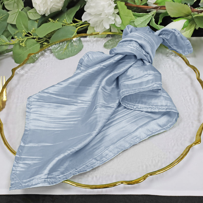Accordion Crinkle Taffeta Napkin Sample 20x20 Dusty Blue