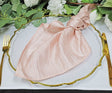 Accordion Crinkle Taffeta Napkins 20x20 Blush Pink/Rose Gold