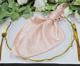 Accordion Crinkle Taffeta Napkins 20x20 Blush Pink/Rose Gold