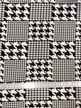 Big And Small Houndstooth Print Polyester Spandex Fabric - Black And White Houndstooth, 58" To 60" Width