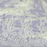 3 Yards Chantilly Embroidered Lace Fabric with Eyelash Scallop
