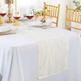 Accordion Crinkle Taffeta Table Runner 13x108 Ivory