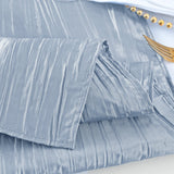 Accordion Crinkle Taffeta Table Runner 13x108 Dusty Blue