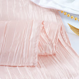 Accordion Crinkle Taffeta Table Runner 13x108 Blush Pink/Rose Gold