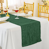 Accordion Crinkle Taffeta Table Runner 13x108 Hunter Green/Holly Green