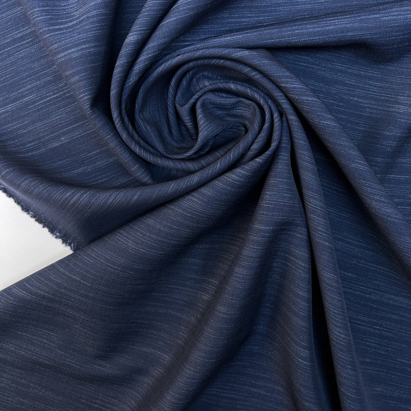 Italian Melange Blue Wool Fabric