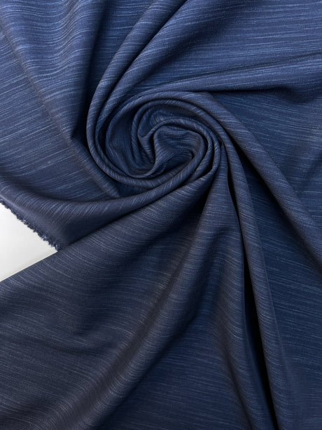 Italian Melange Blue Wool Fabric