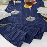 Accordion Crinkle Taffeta Table Runner 13x108 Navy Blue