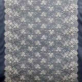 3 Yards Beaded Chantilly Embroidered Lace Fabric with Double Side Eyelash Scallop