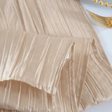 Accordion Crinkle Taffeta Table Runner 13x108 Champagne