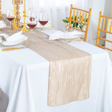 Accordion Crinkle Taffeta Table Runner 13x108 Champagne