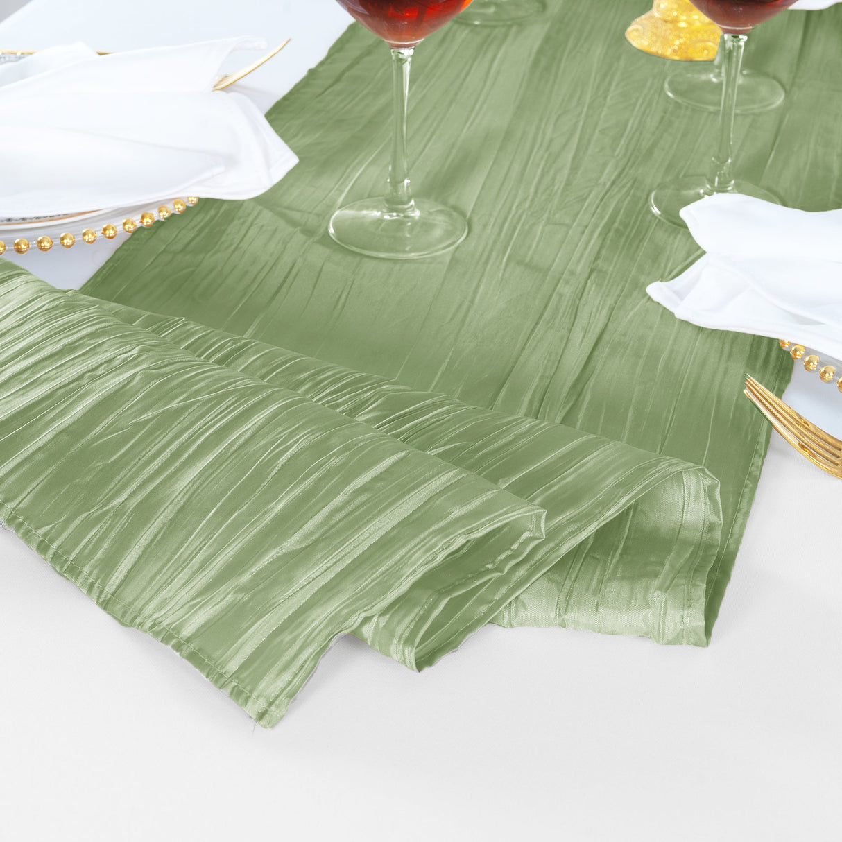 Taffeta Table Runner 13x108 Sage Green