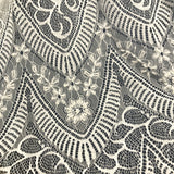 1 Panel Beaded Chantilly Lace Fabric with Eyelash Scallop for Wedding and Evening Gowns – 3 Yards x 58"