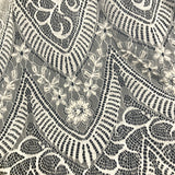 3 Yards Chantilly Embroidered Lace Fabric with Eyelash Scallop