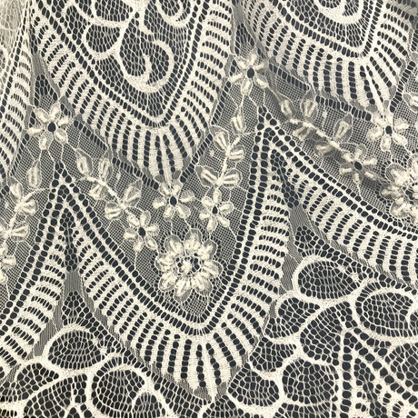Beaded Chantilly Lace with Eyelash Scallop
