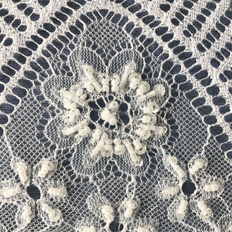 3 Yards Chantilly Embroidered Lace Fabric with Eyelash Scallop  58" Wide