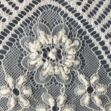 3 Yards Chantilly Embroidered Lace Fabric with Eyelash Scallop