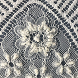 Beaded Chantilly Lace Fabric with Eyelash Scallop