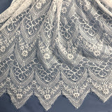 3 Yards Chantilly Embroidered Lace Fabric with Eyelash Scallop