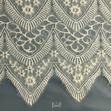 3 Yards Chantilly Embroidered Lace Fabric with Eyelash Scallop