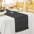 Accordion Crinkle Taffeta Table Runner 13x108 Black