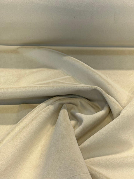 Marino Ivory Velvet Upholstery Fabric - Ivory Velvet, 56" Width (1 Yard)