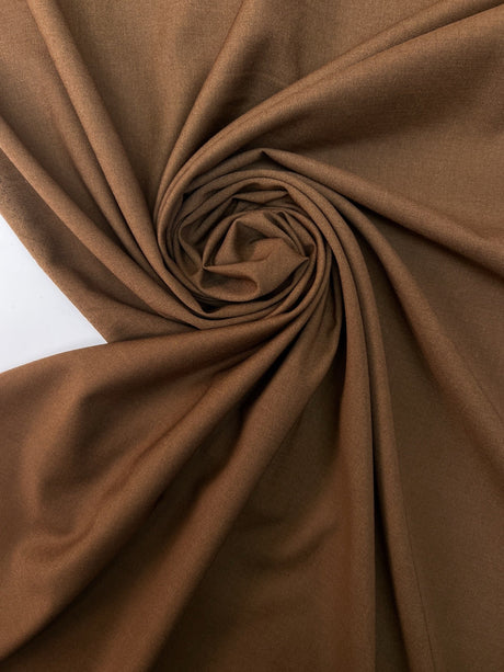 Brown Polyamide Viscose Elastane Plain Weave Fabric